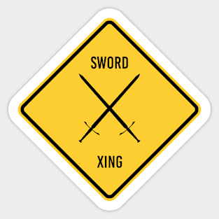 Funny Sword Crossing Xing Sign Sticker